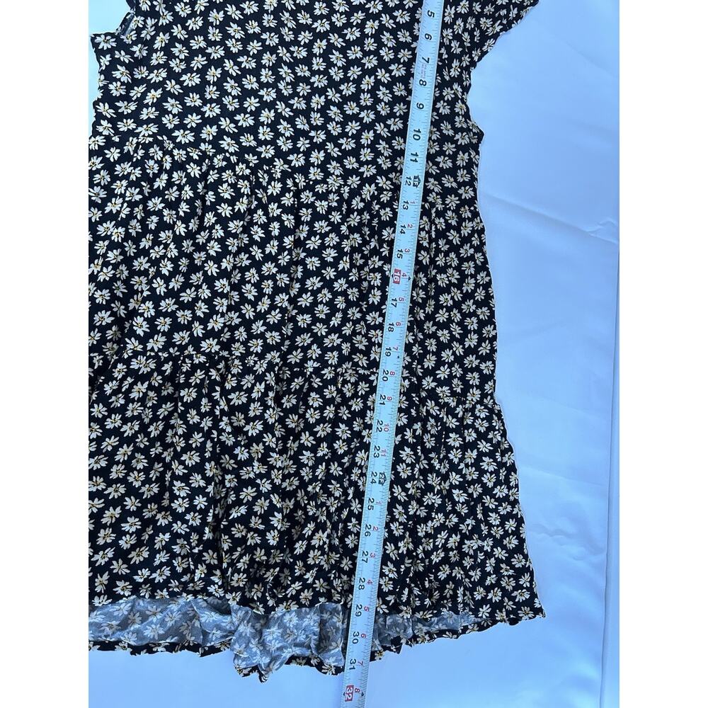 American Eagle Daisy Dress Small Ruffle Tiered Boho Cottage Black Short - Picture 7 of 8